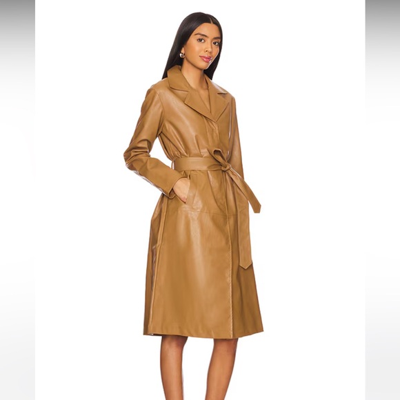 BEAND NEW WITH TAGS Viktoria Faux Leather Coat in Camel superdown - Picture 5 of 7